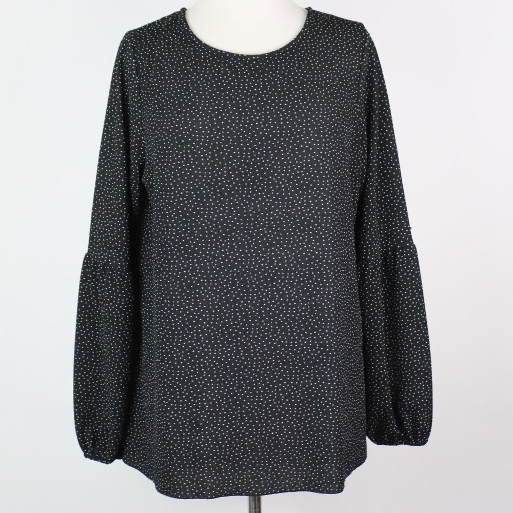 LC Lauren Conrad Womens Medium Dotted Balloon Sleeve Top